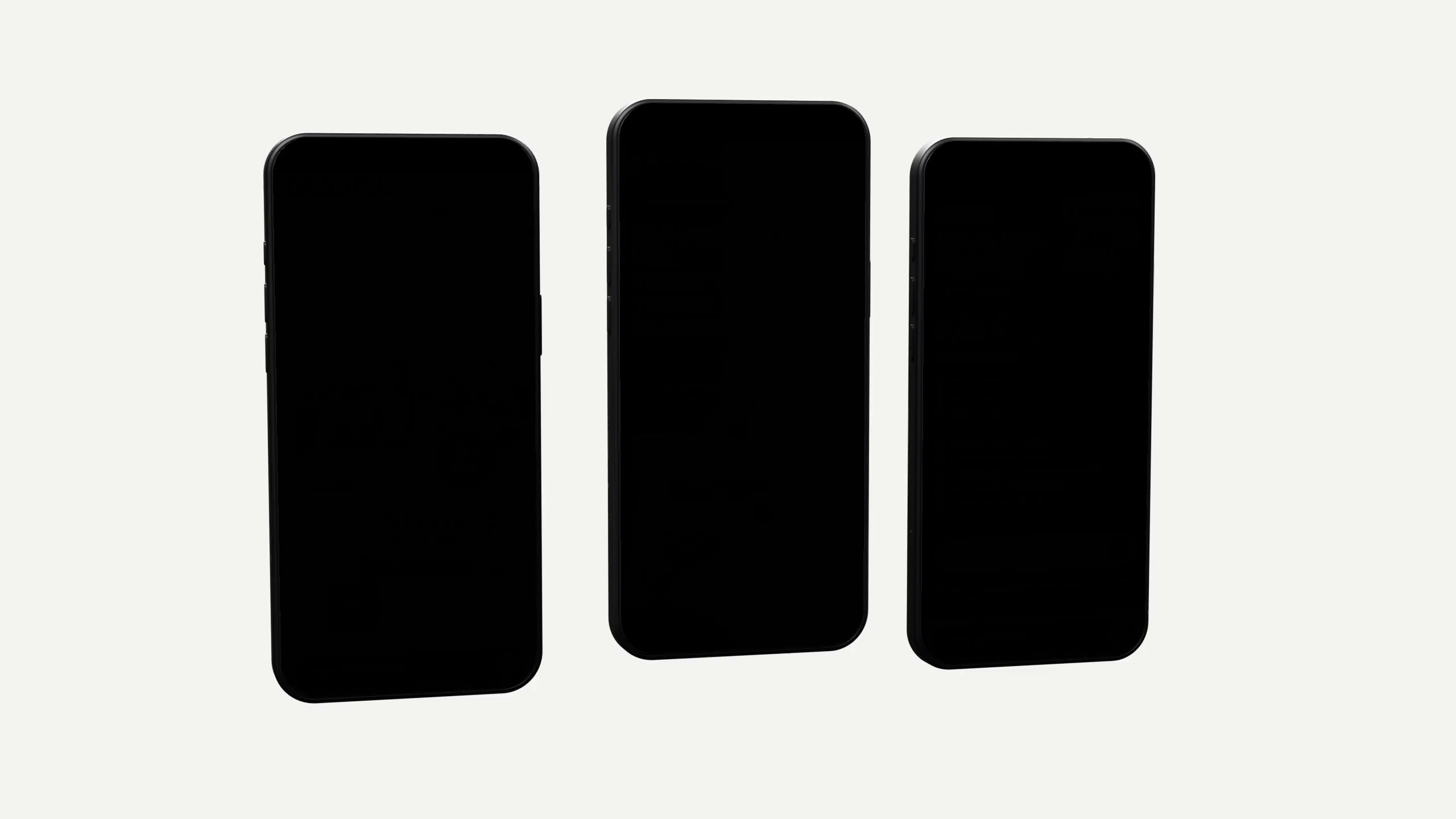 Drei Smartphones mit der Website von THOLOS by Rötzer: links der Konfigurator, in der Mitte die Startseite, rechts der Showroom