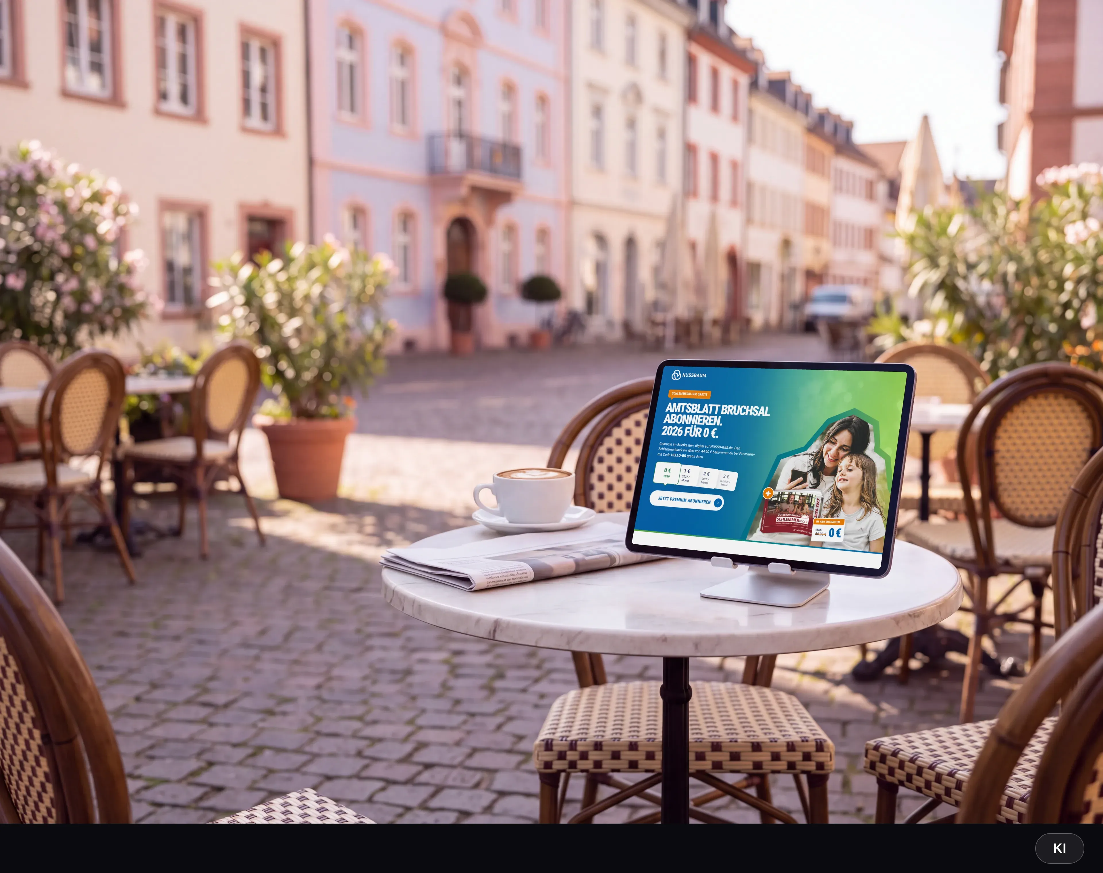 KI-generiertes Bild: NUSSBAUM Medien — Abo-Landingpage & Kampagne für das Amtsblatt Bruchsal